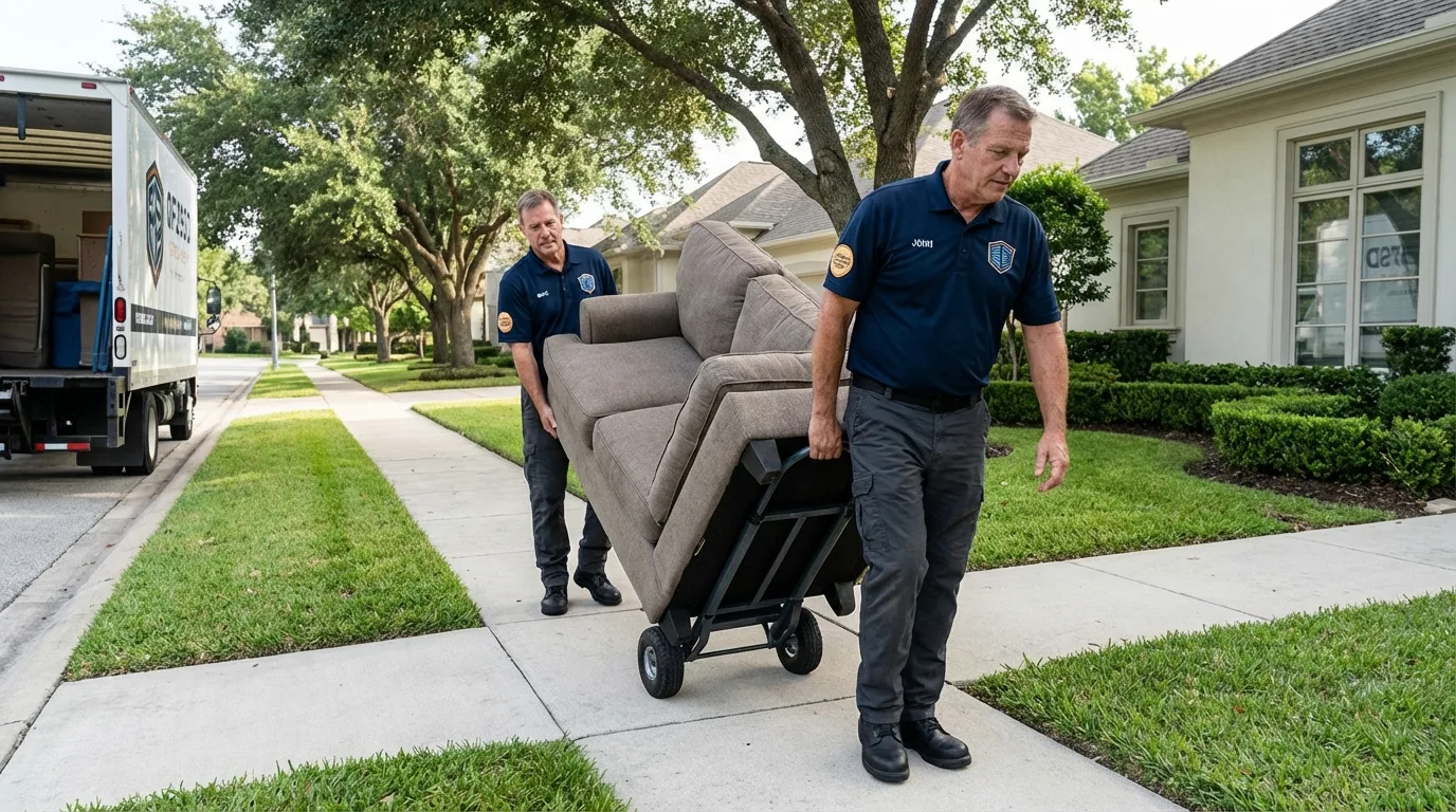 Local residential moving crew loading furniture in Hagerstown, IN